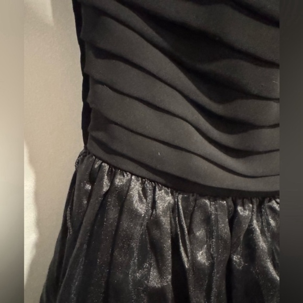 Betsey Johnson Vintage Party CocktailDress Mini Bustier Black tulle striped US8 - Picture 4 of 6